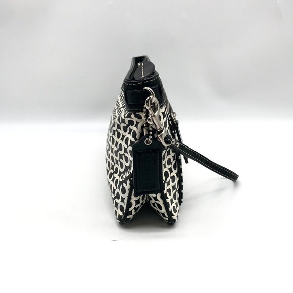 Coach Black & White Patent Leather Penelope Op Art Convertible clutch 13166 - Picture 3 of 11